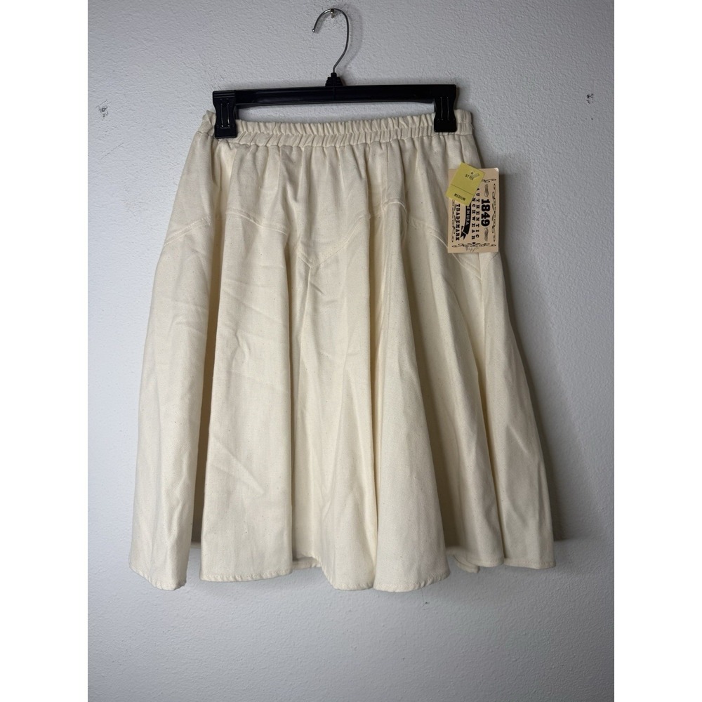 Vintage 1849 Ranchwear Skirt Womens Medium Cream Pleated Western Cowgirl 90s NWT